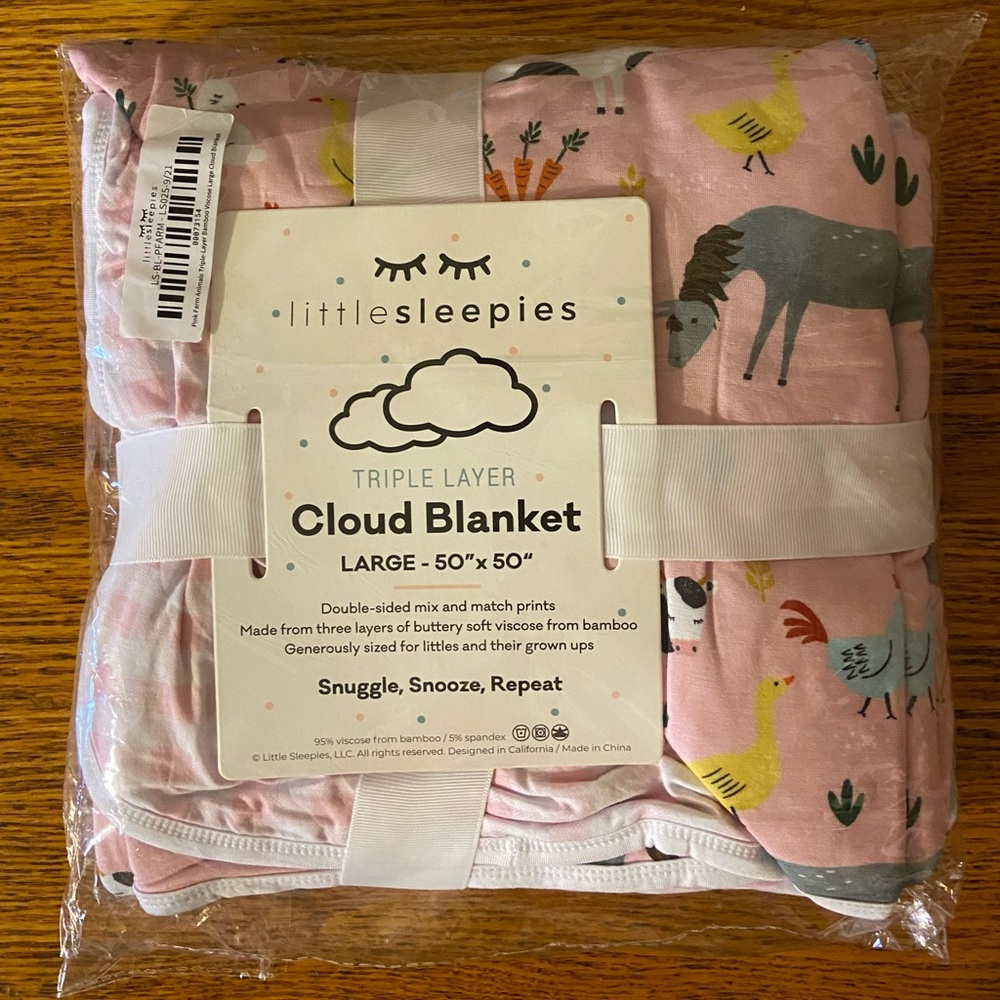 Little Sleepies Pink Farm Cloud Blanket